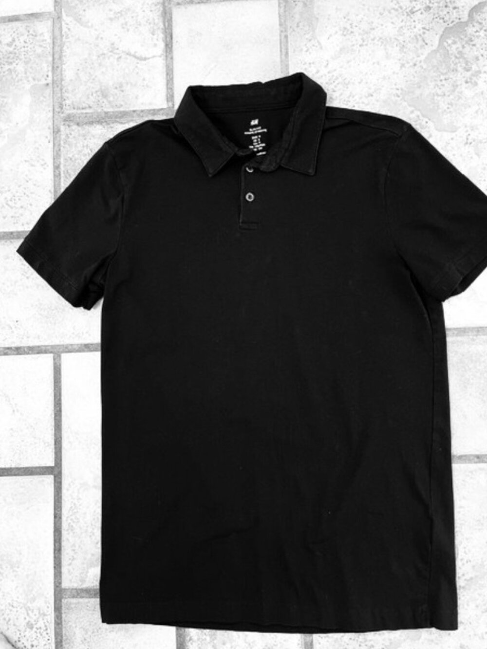 H&M Slim Fit Men's Black Polo Shirt